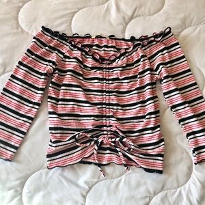 Stripes / off the shoulder top